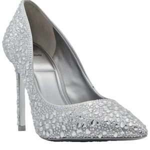 Disney Aldo Pointed Toe Stiletto Heels Women’s Size 7 Rhinestone Silver